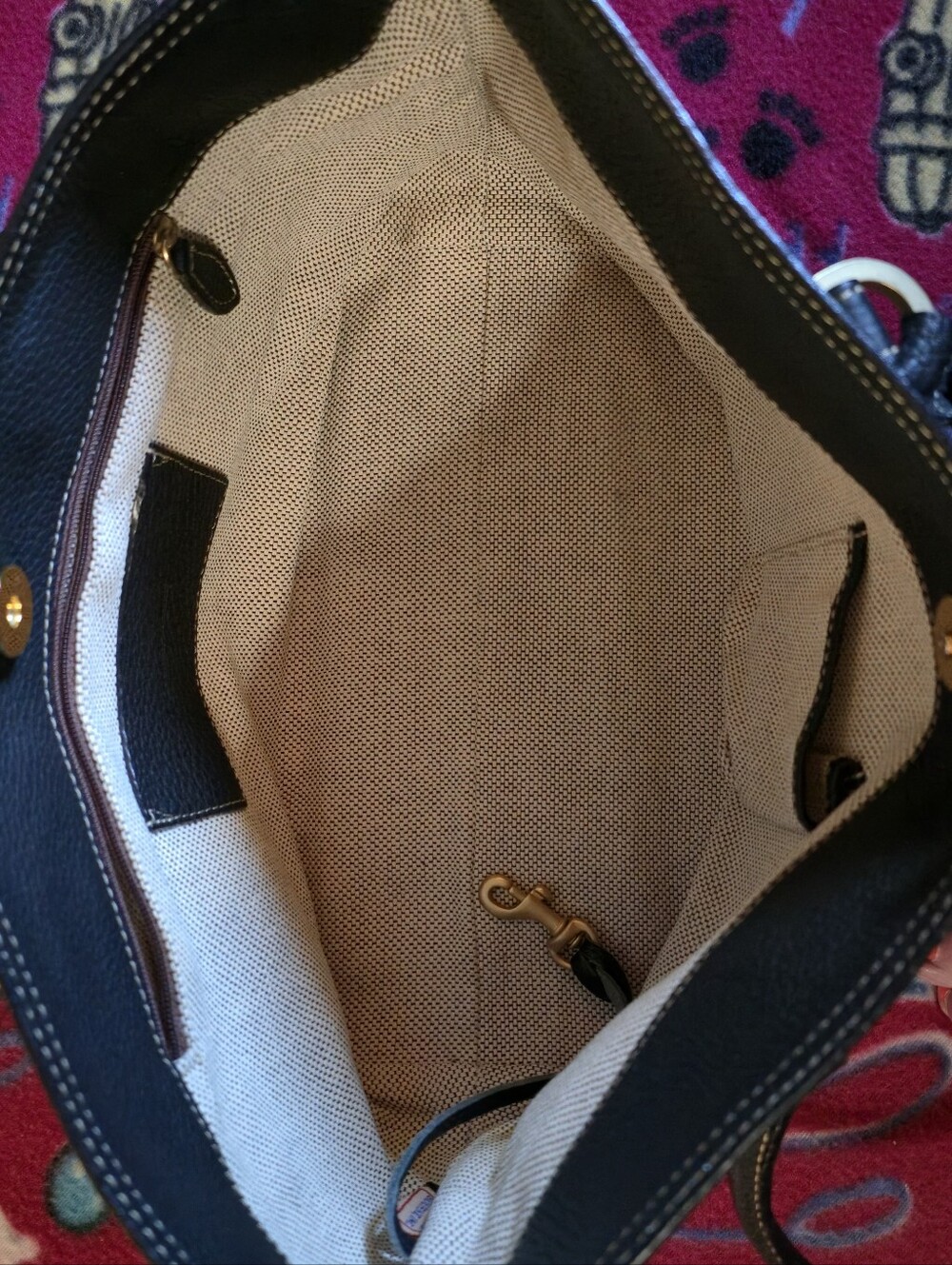 Vintage Dooney & Bourke Tan and Brown Canvas Logo Satchel - Picture 10 of 10